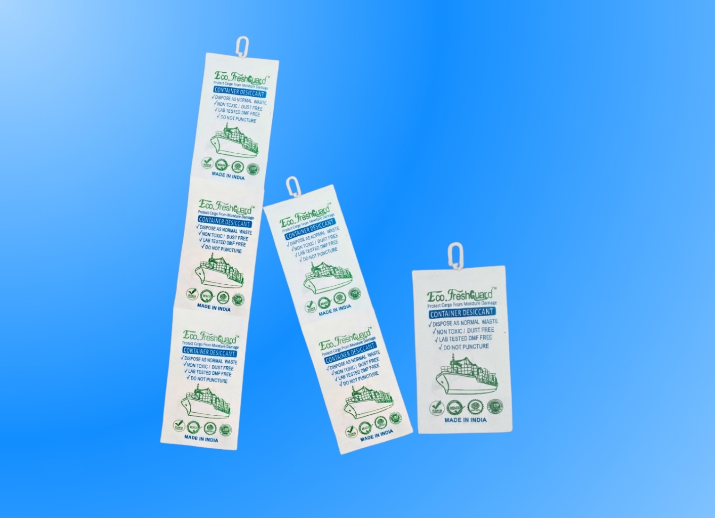 Heavy Duty Container Desiccant Strips for Export Cargo - Ecopack India FreshGuard