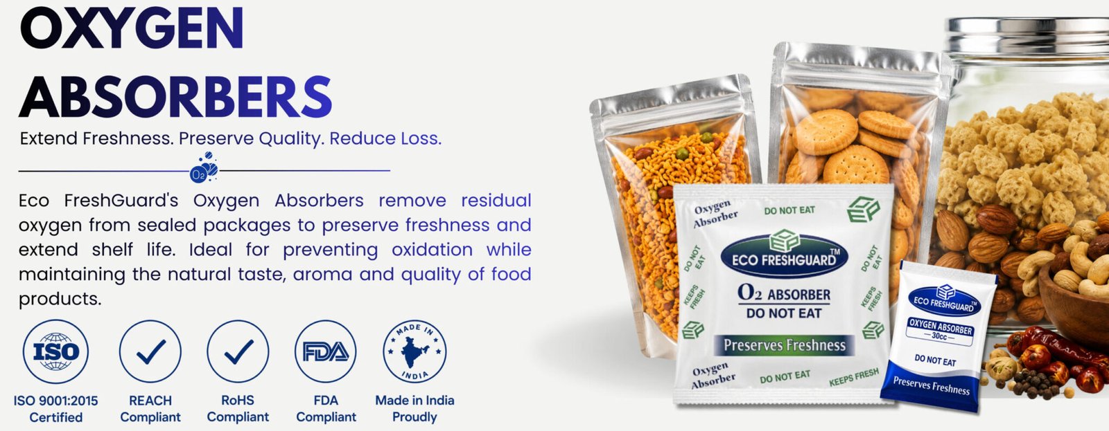 Oxygen absorbers for food packaging